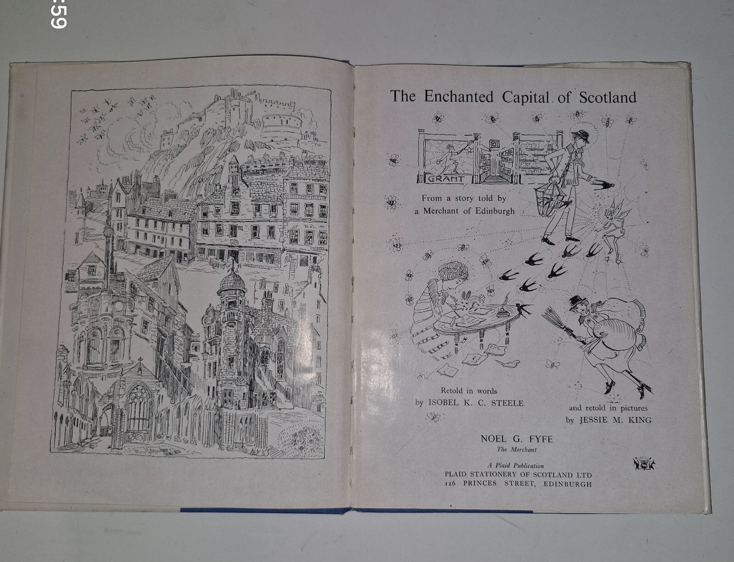 THE ENCHANTED CAPITAL OF SCOTLAND JESSIE M KING ILLUSTRATED  1945 1st Edition.8