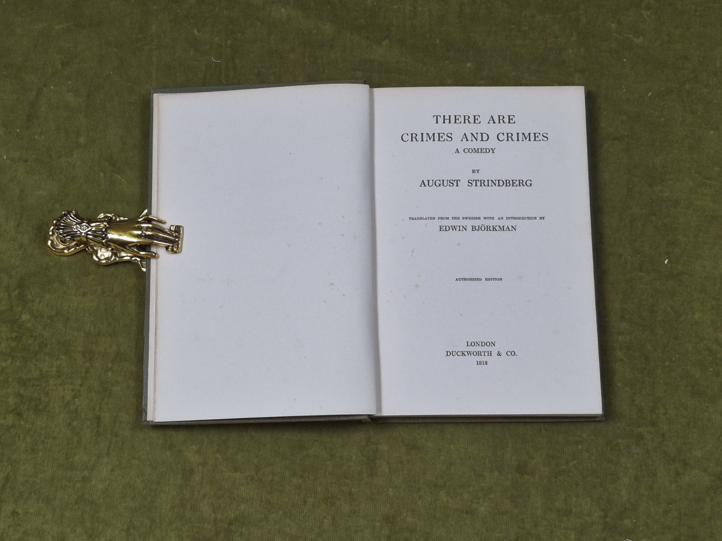 STRINDBERG August - THERE ARE CRIMES and CRIMES - 1st UK  Edition 1912 Duckworth5