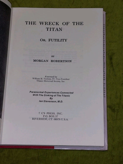 The Wreck Of The Titan  Morgan Robertson [7C's Press] 1974 Hb Book5