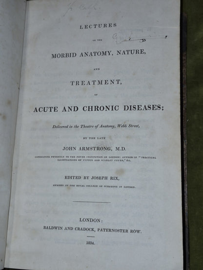 Morbid Anatomy John Armstrong Baldwin and Cradock 18344