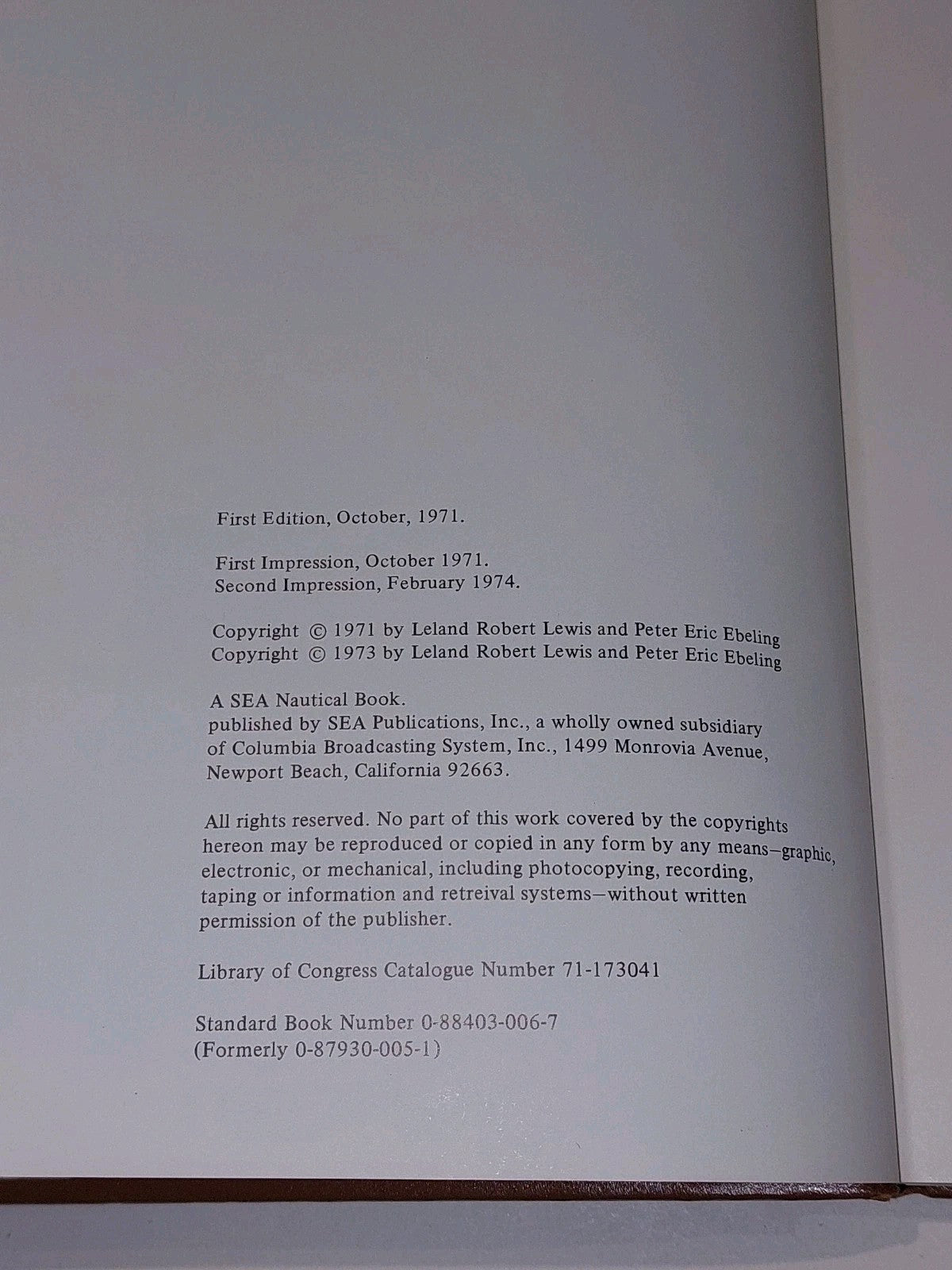 Baja Sea Guide Vol. 2 By Leland Lewis & Peter Ebeling (1974) 1st Ed 2nd Imp Hb 6