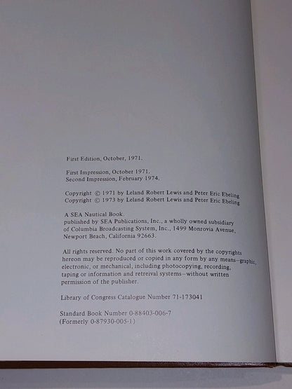 Baja Sea Guide Vol. 2 By Leland Lewis & Peter Ebeling (1974) 1st Ed 2nd Imp Hb 6