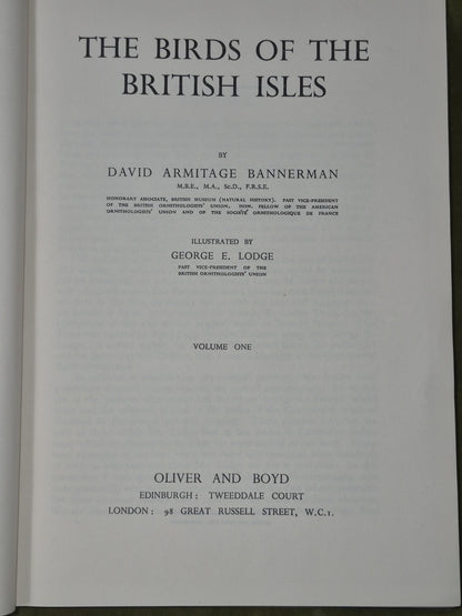 Bannerman The Birds of the British Isles Ornithology  12 Vols 1st Editions DJ5