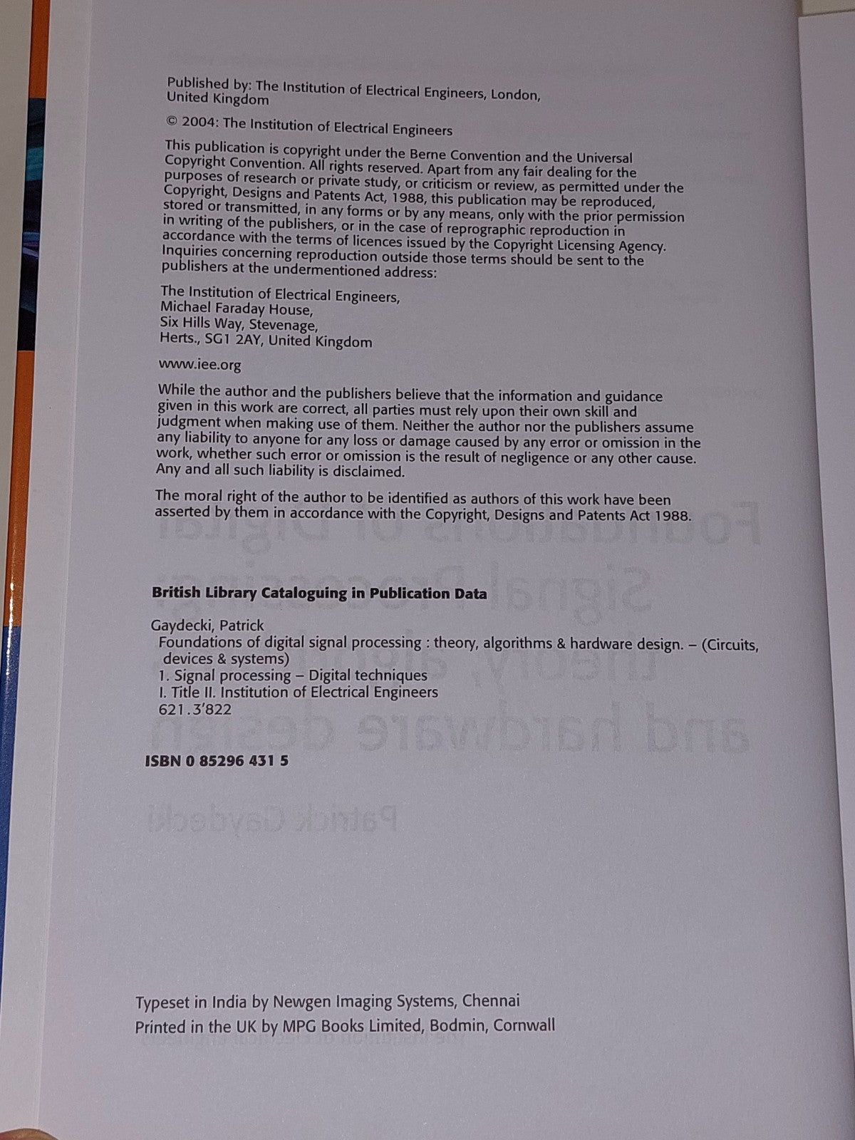 Foundations of Digital Signal Processing by Patrick Gaydecki (2004)3