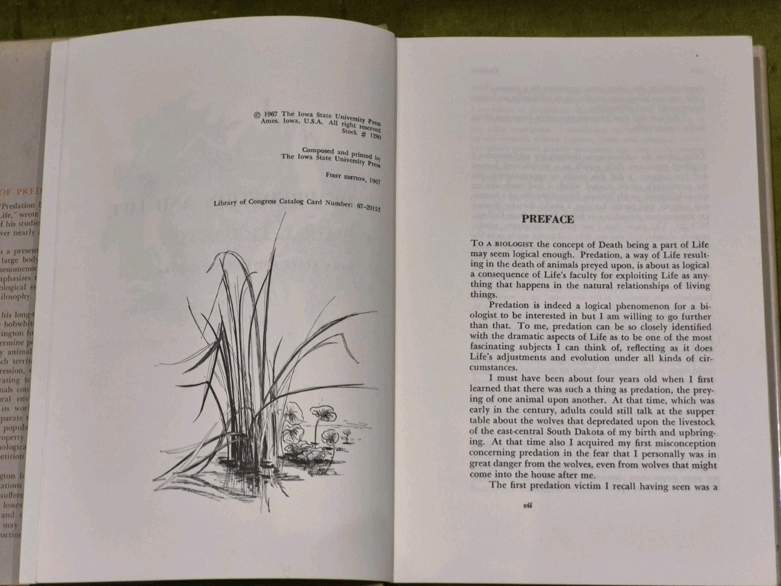 OF PREDATION AND LIFE By Paul L. Errington 1967 1st Edition Hardback.7