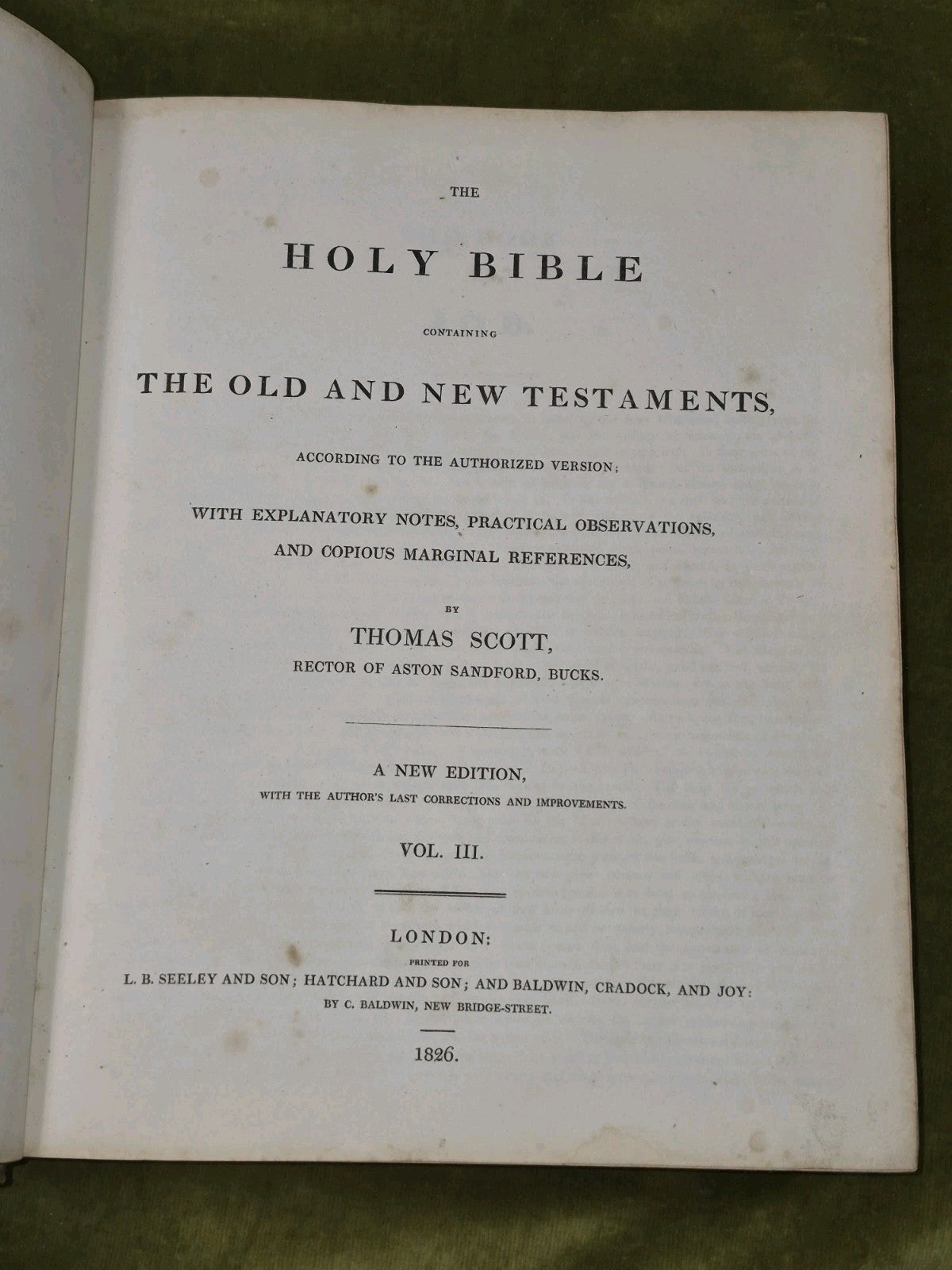 Thomas Scott's Bible Commentary Old and New Testaments 1826 Seeley 6 Volume Set11