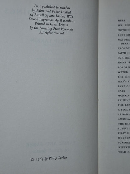 The Whitsun Weddings By Philip Larkin 1964 Second Impression6