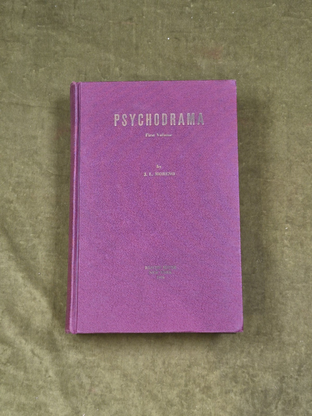 1946 Psychodrama First Volume - J L Moreno , Beacon House 1946 1st Edition0