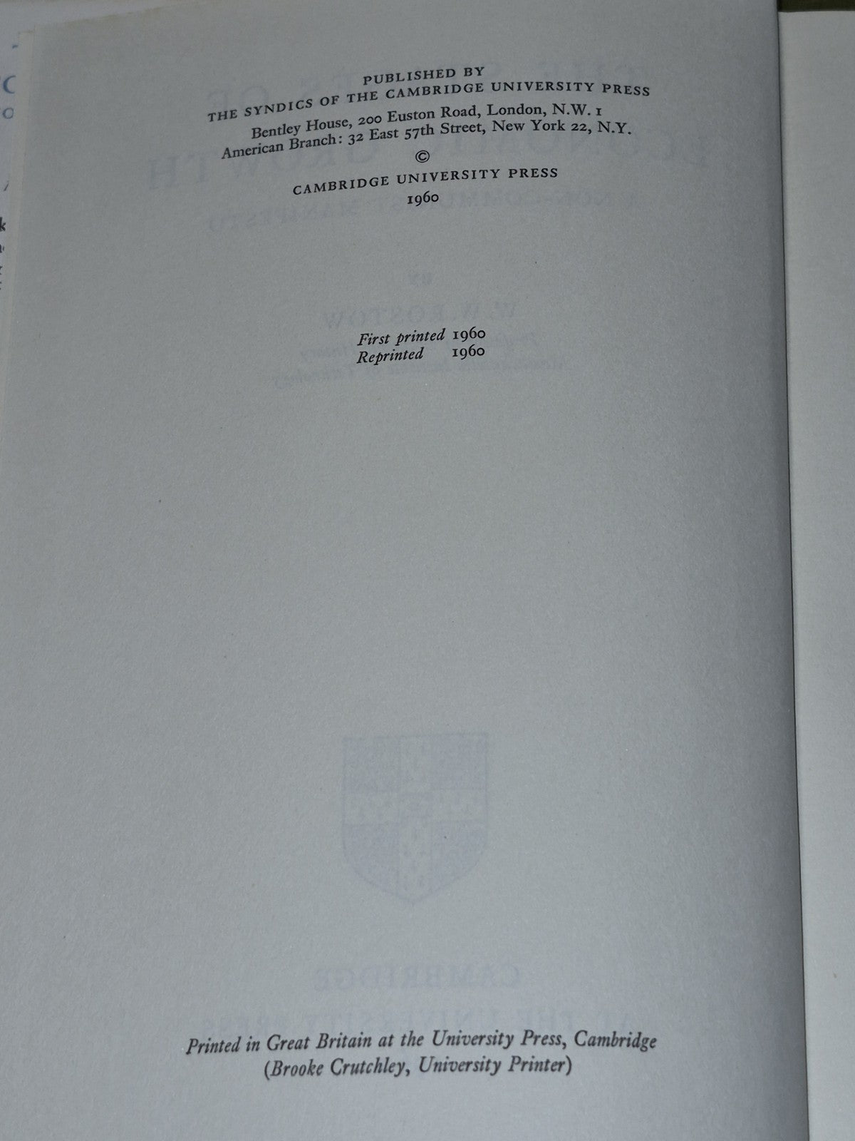 The Stages of Economic Growth - W W Rostow - Cambridge Press 1960 2nd Impression4