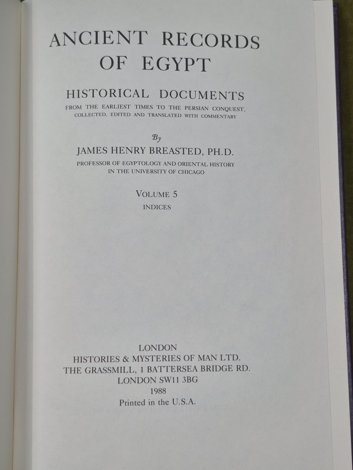 Ancient Records of Egypt James Henry Breasted Five Volume Set 2