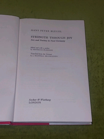 Strength Through Joy by Hans Peter Bleuel (1973) [Secker & Warburg] Hb Book4