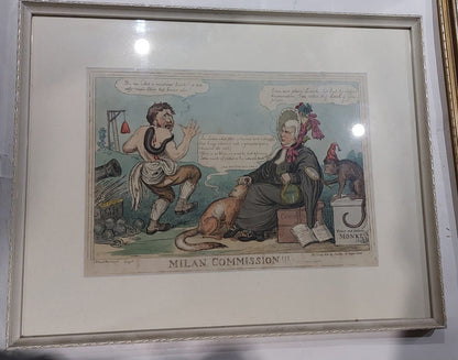 Issac Robert Cruickshank Original Hand Coloured Print MILAN COMMISSION!!! 18200