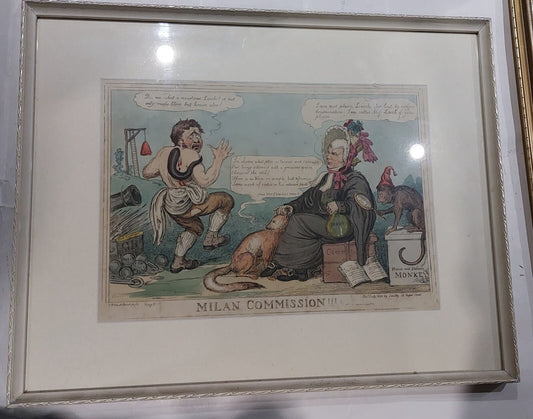 Issac Robert Cruickshank Original Hand Coloured Print MILAN COMMISSION!!! 18200