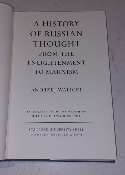 A History of Russian Thought: From the Enlightenment to Marxism (1979) 1st, Hb 5