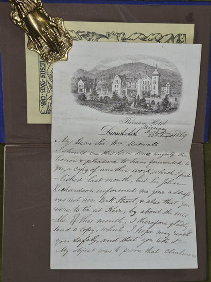 Gaelic Topography of Scotland James Robertson 1869 Sir Stirling Maxwell Letter4