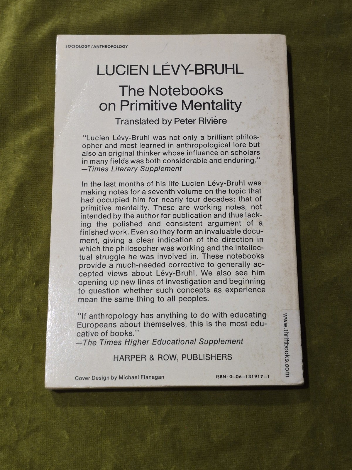 Notebooks on Primitive Mentality - Paperback, by Levy-Bruhl Lucien1