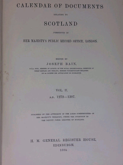 Calendar Of Documents Relating To Scotland 4 Volume Set. 9