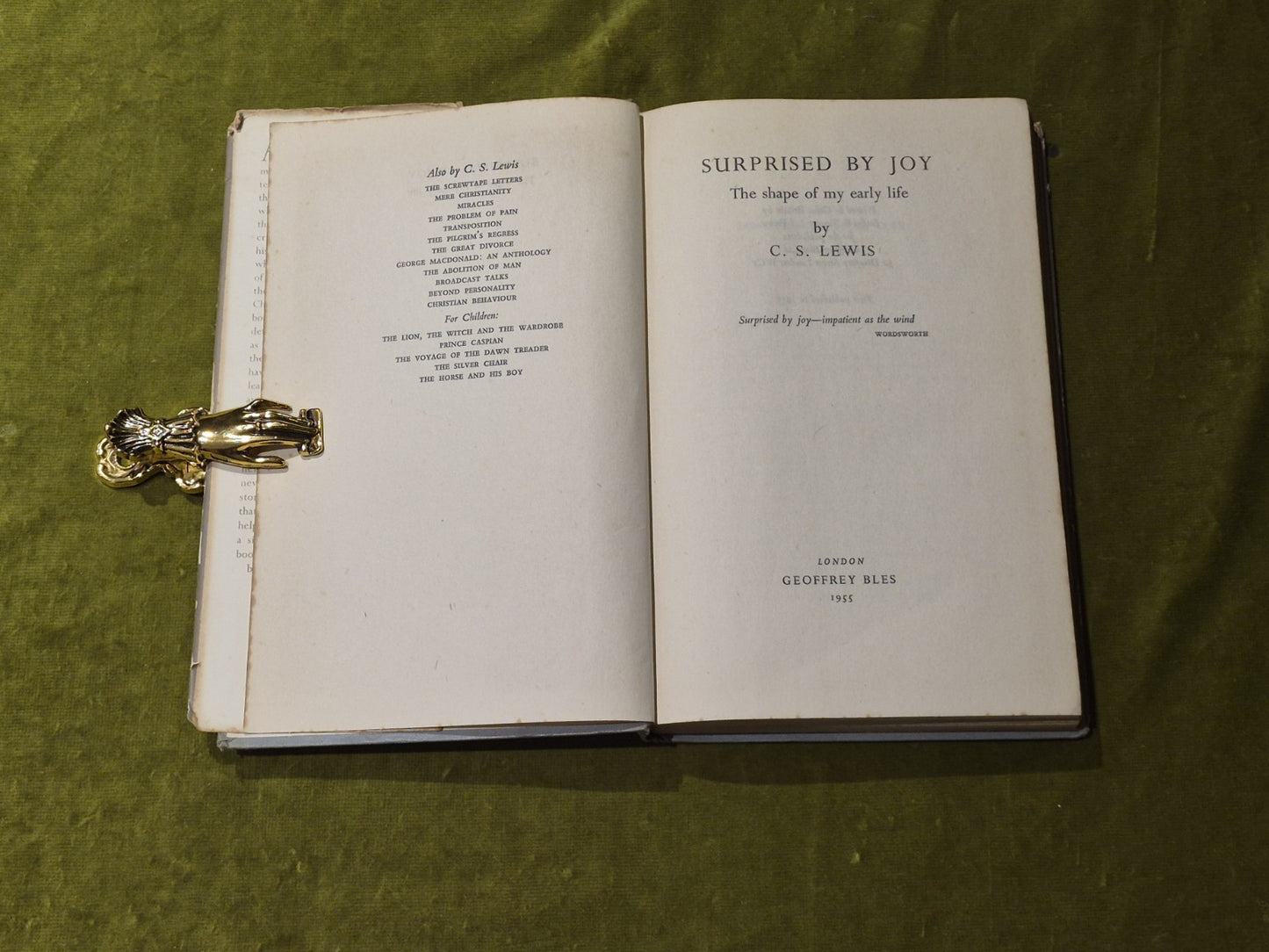 C.S. Lewis Surprised by Joy | 1955 First Edition Hardback | Original Dust Jacket4