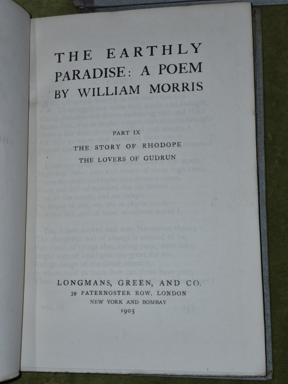 The Earthly Paradise William Morris (5 6 7 8 9 11) 7 of Twelve Volumes 19054