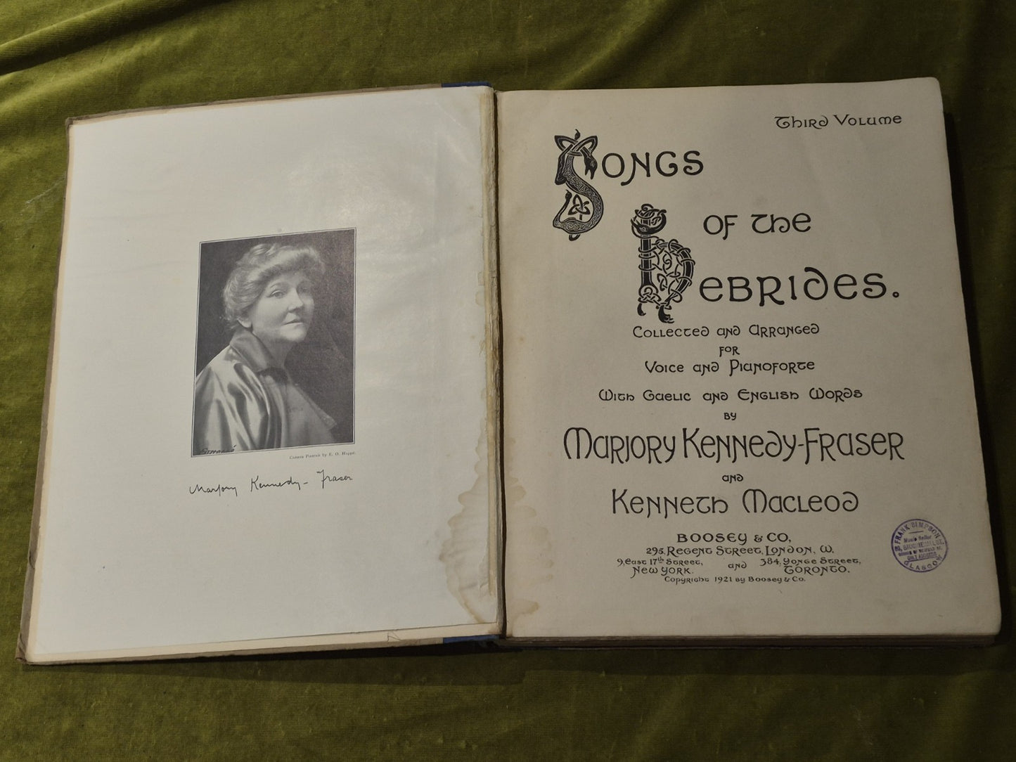Songs of the Hebridies Volume 3 - Marjory Kennedy-Fraser 1921 Hardcover5