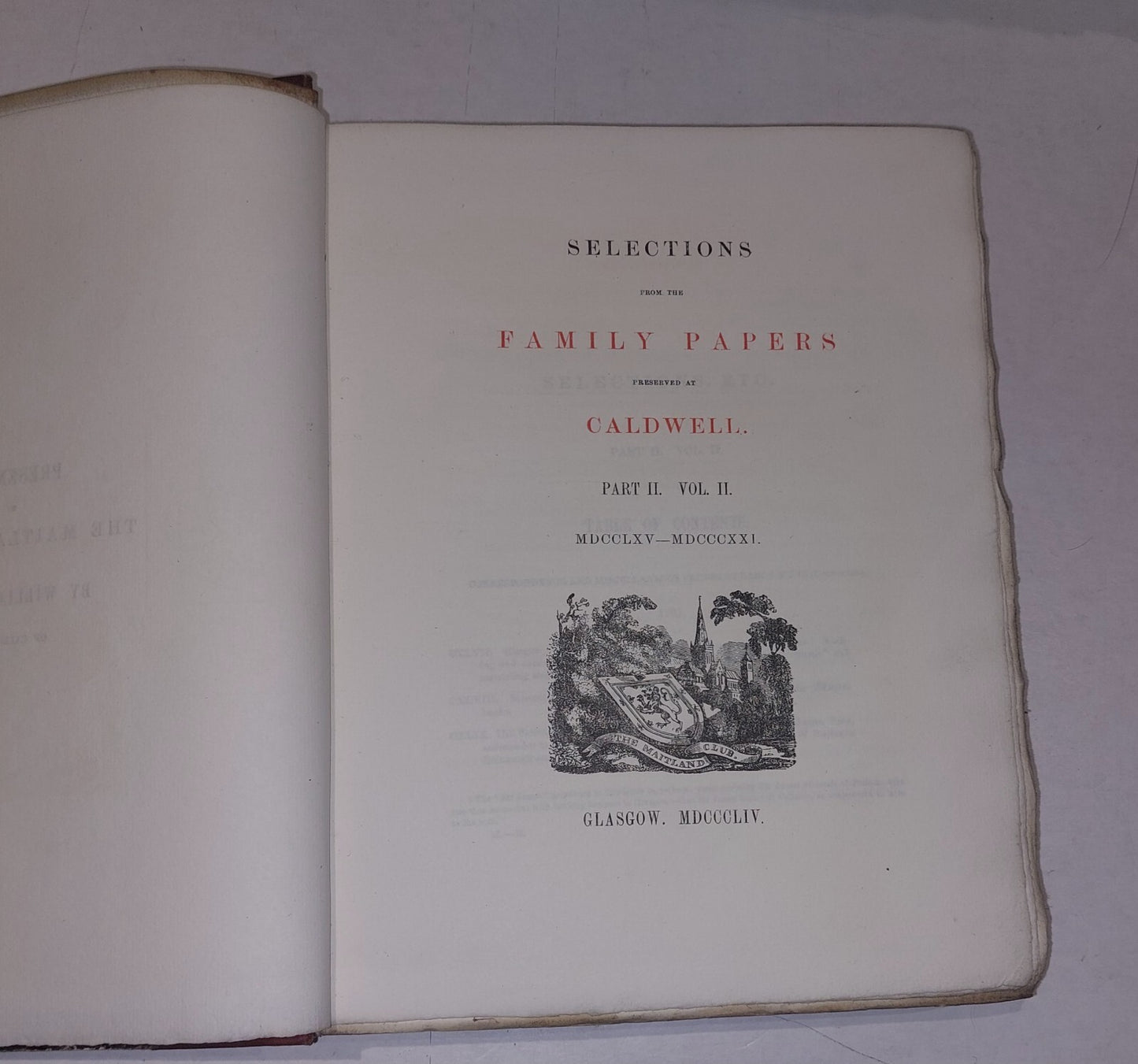 Selections from the Family Papers Preserved at Caldwell (Part II Vol 1&2) 188316