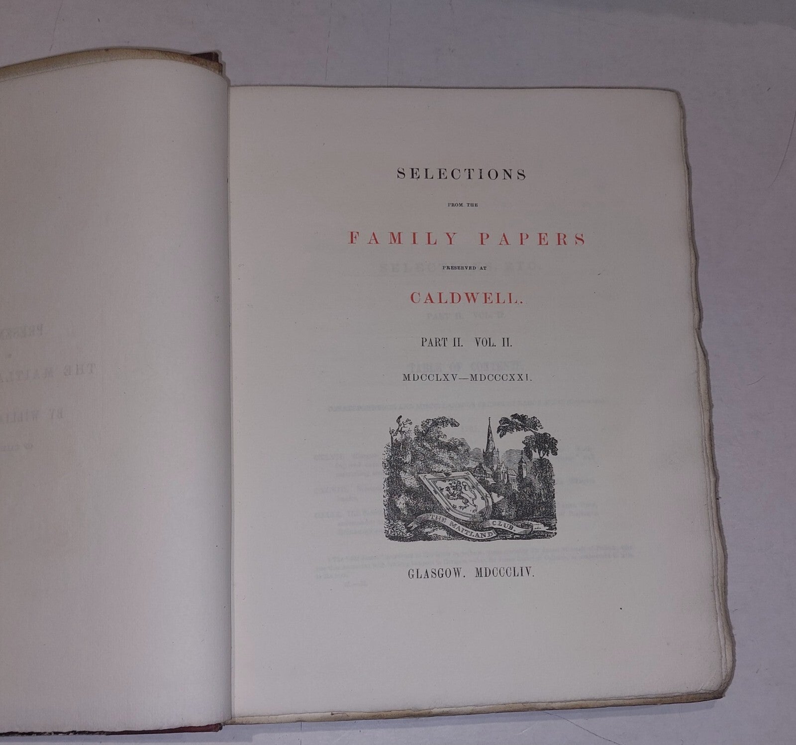 Selections from the Family Papers Preserved at Caldwell (Part II Vol 1&2) 188316