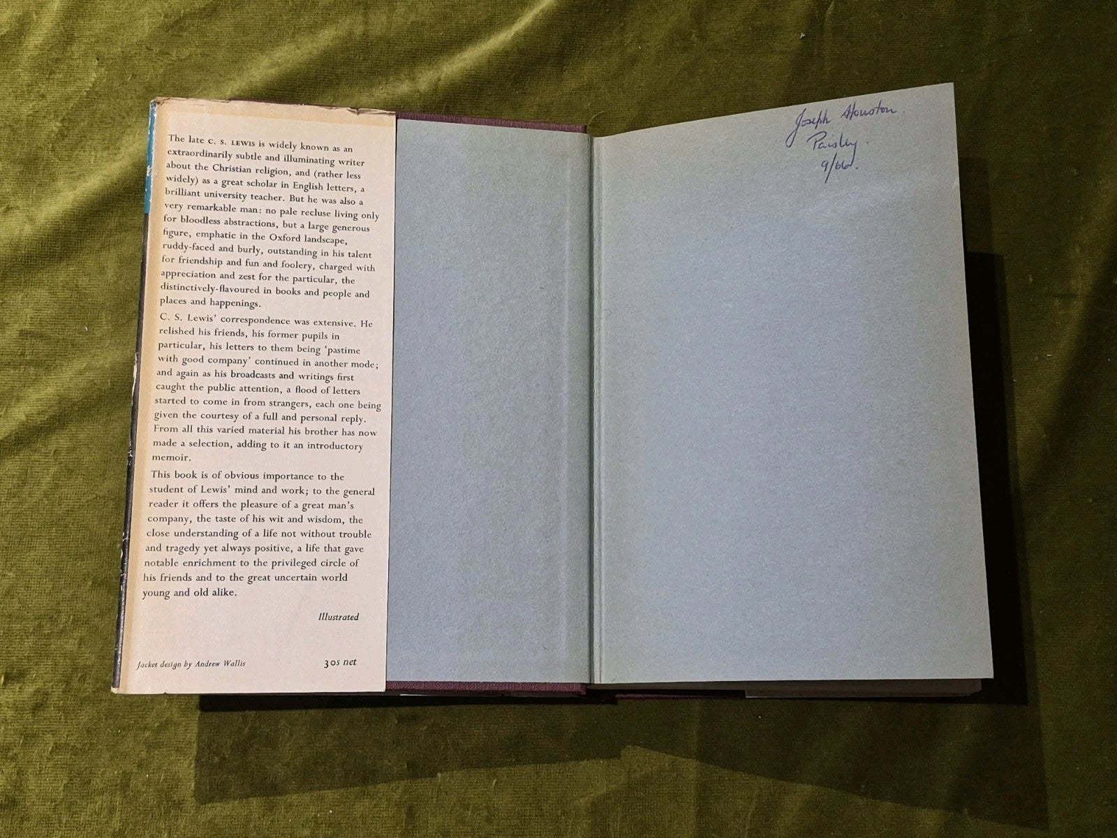 1966 Letters of C S LEWIS Edited, Memoir by WH Lewis FIRST EDITION Geoffrey Bles3