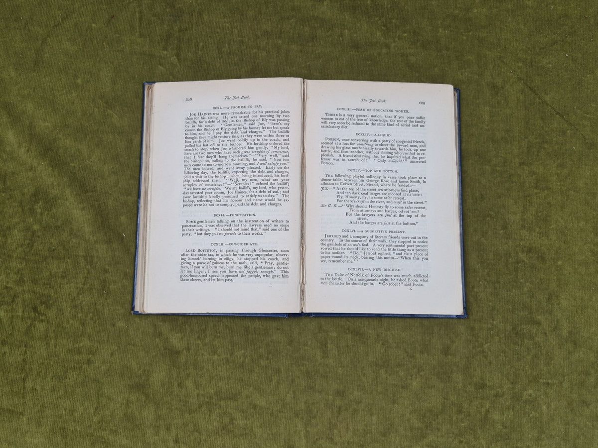 The Jest Book Choicest Anecdotes And Sayings Mark Lemon 1891 HB5