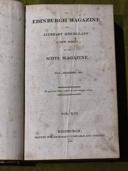 The Edinburgh Magazine, and Literary Miscellany, Vol. 13: July-December, 18230