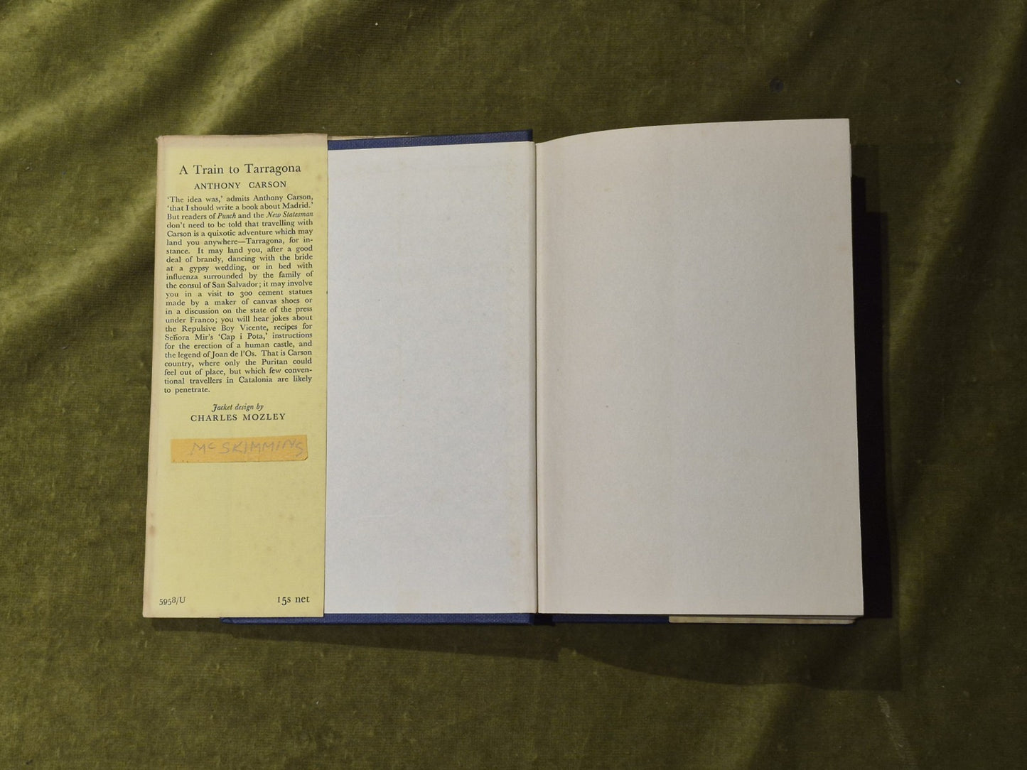 Anthony Carson - A Train to Tarragona 1957 1st HB DW4