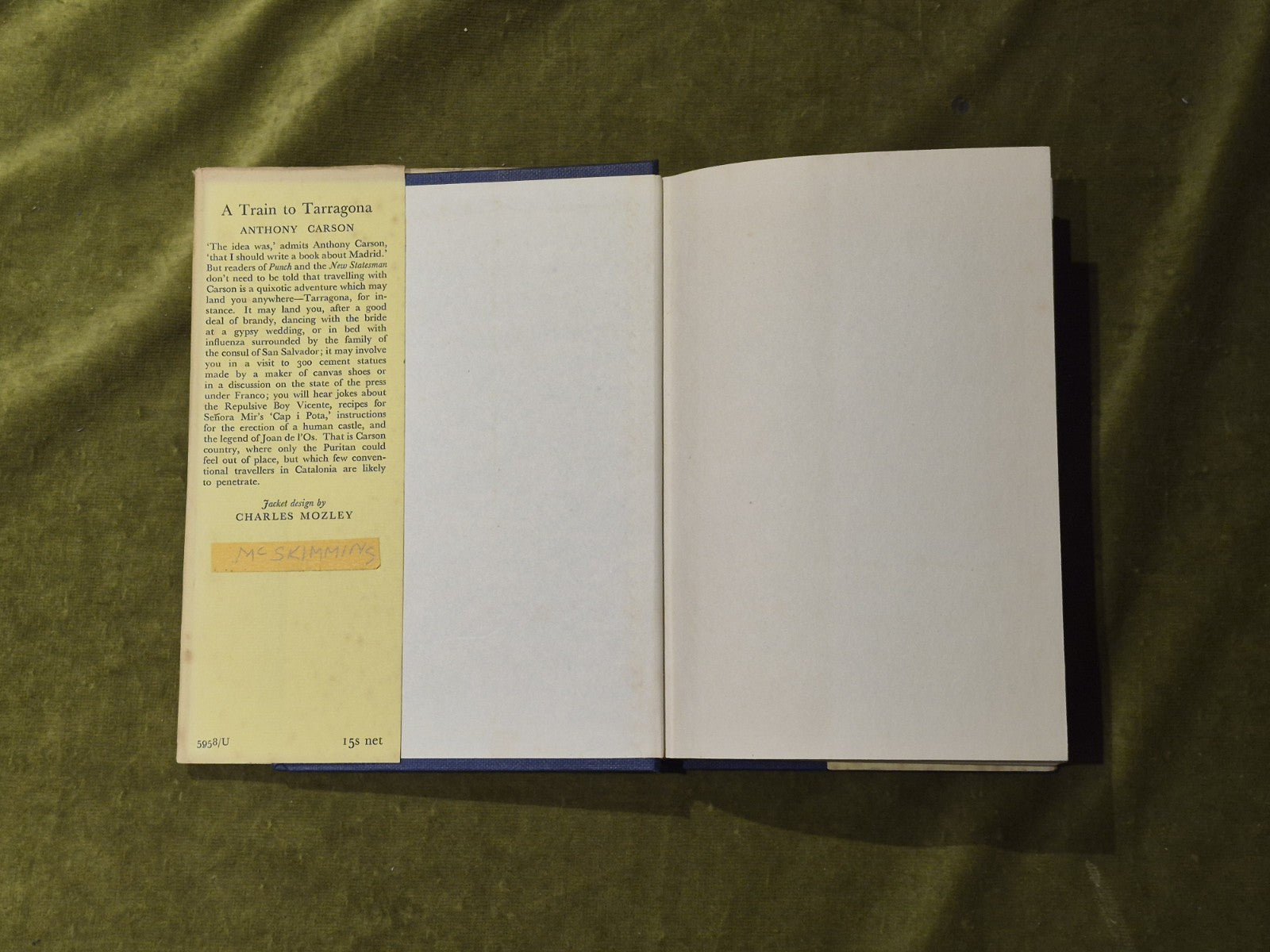 Anthony Carson - A Train to Tarragona 1957 1st HB DW4