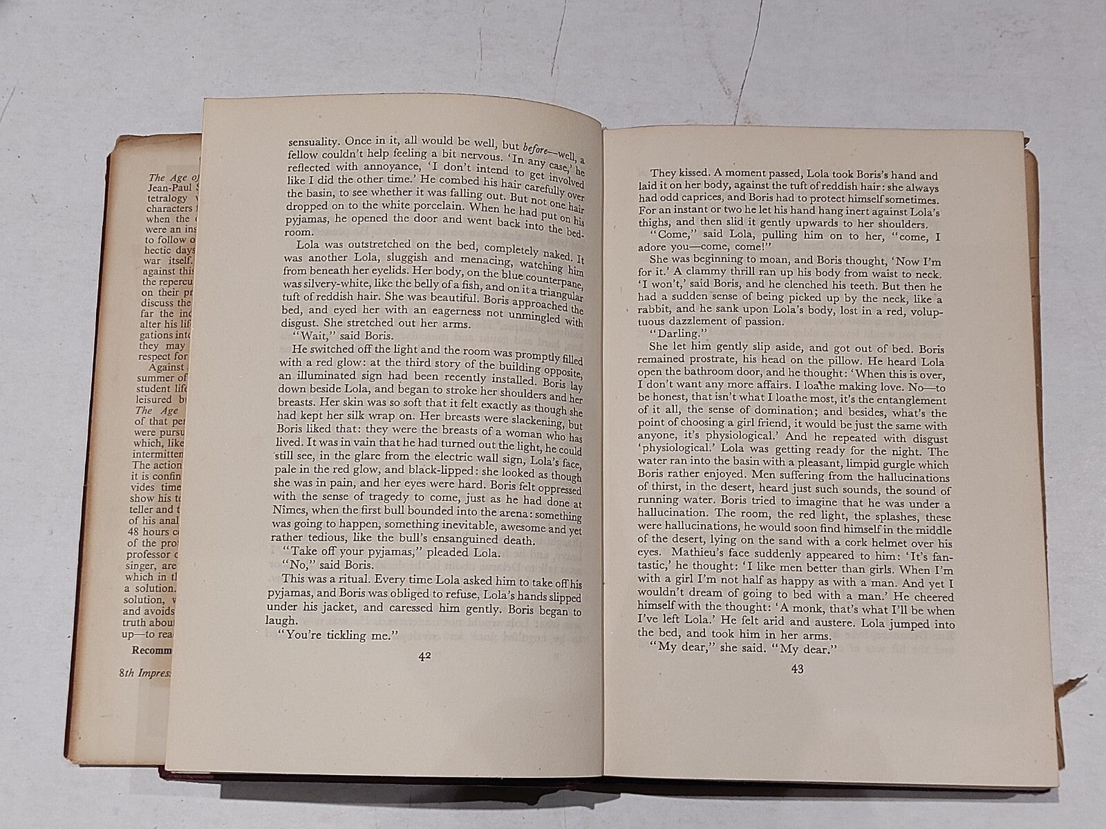 The Age Of Reason, Jean-paul Satre (1957) 8th Impression Hb Book w/ Dust Jacket6
