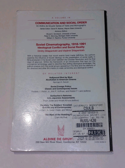 Soviet Cinematography, 19181991 By Dmitry & Vladimir Shlapentokh Pb Book2