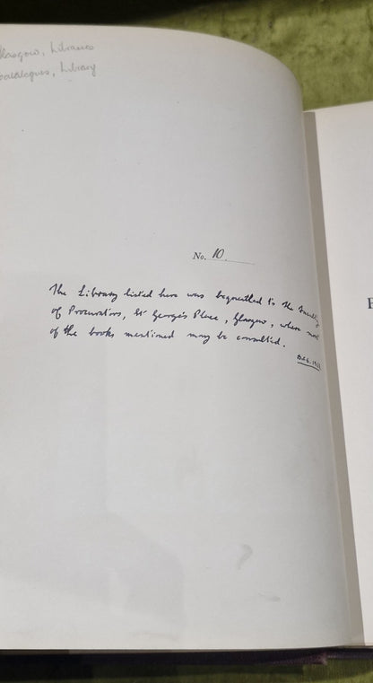 Antique Catalogue of Glasgow Books Pamphlets & Plans In Barlanark Library 19054