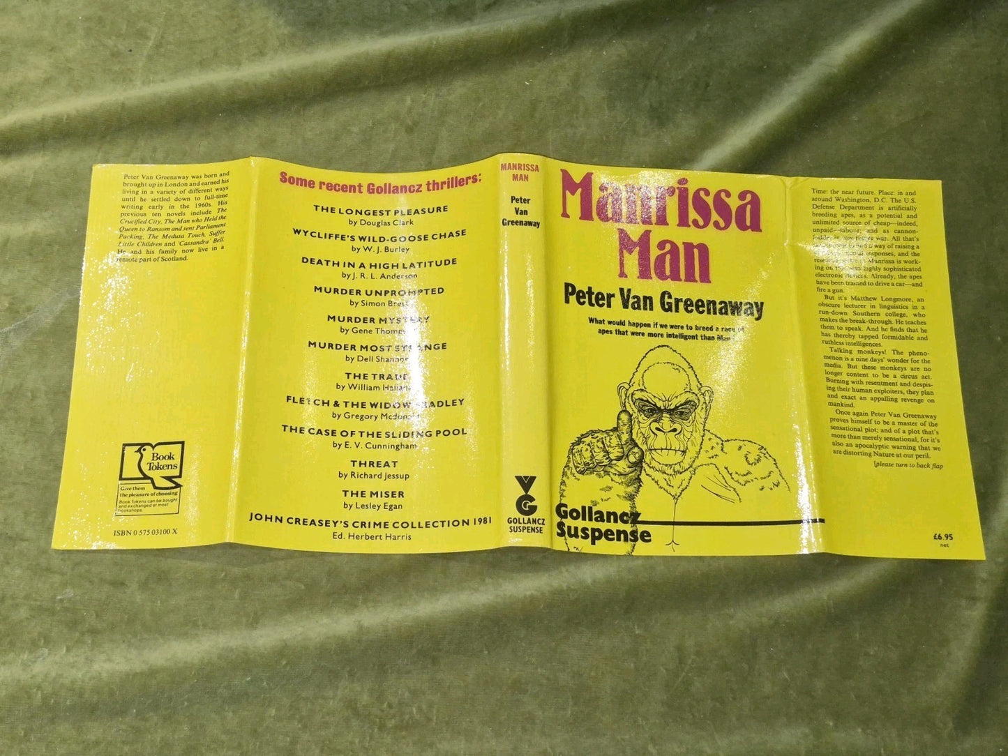 Manrissa Man Peter Van Greenaway Gollancz First Edition Ex Library2