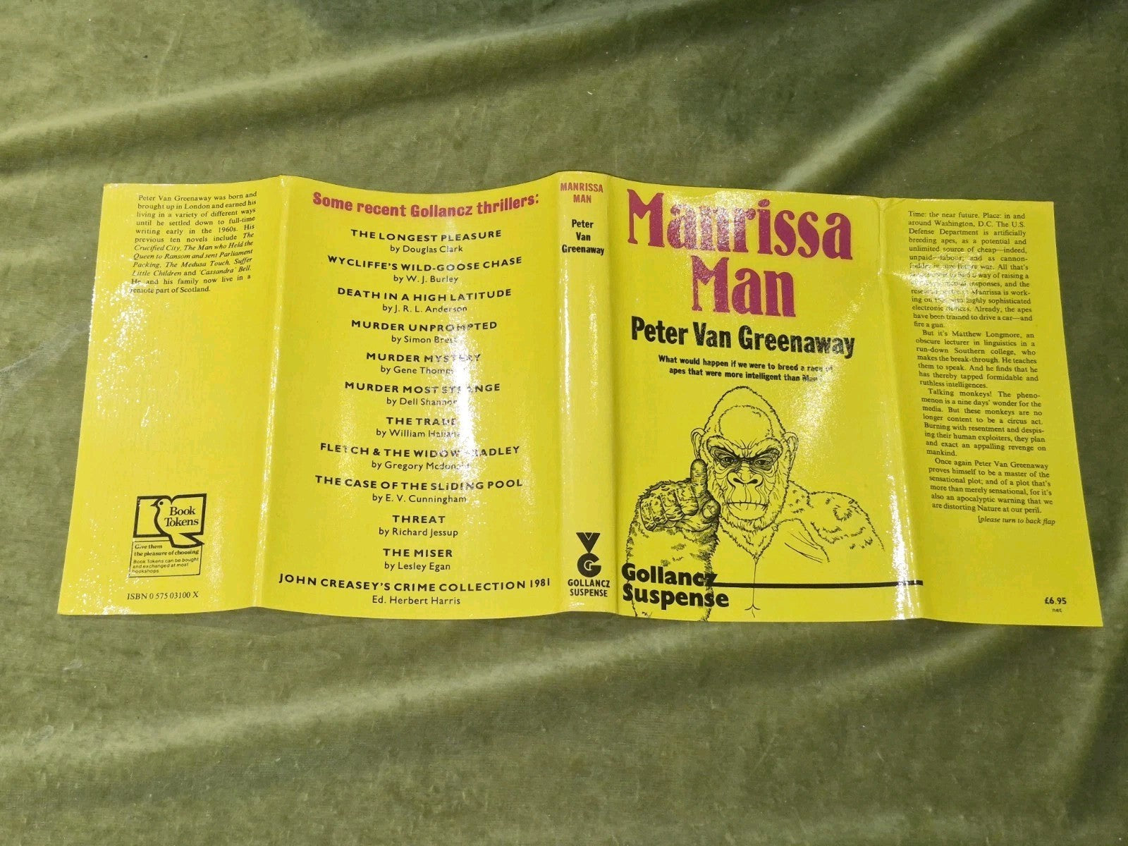 Manrissa Man Peter Van Greenaway Gollancz First Edition Ex Library2