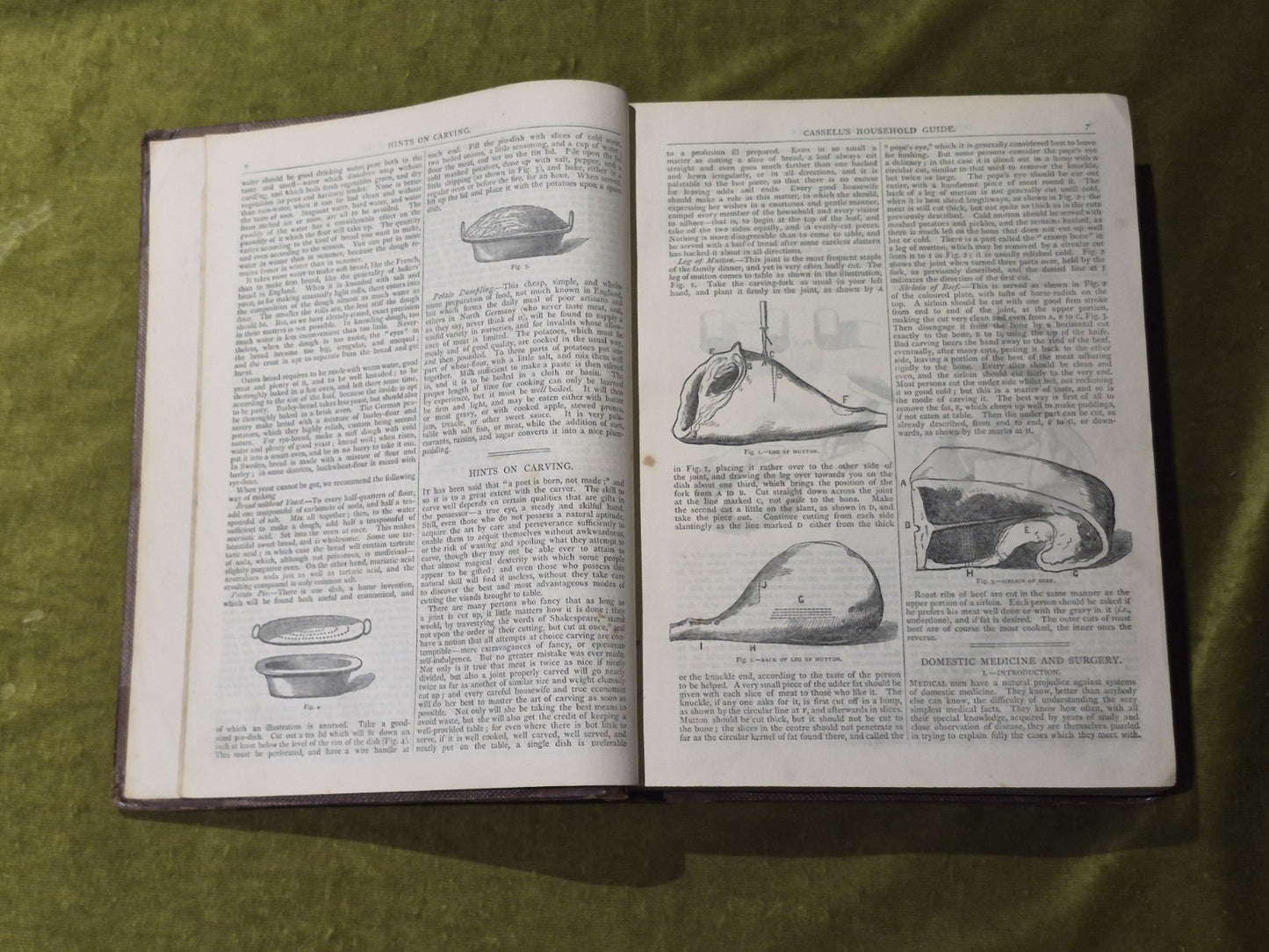 Cassell's Household Guide - 4 Volumes in 2 Half-leather early print7