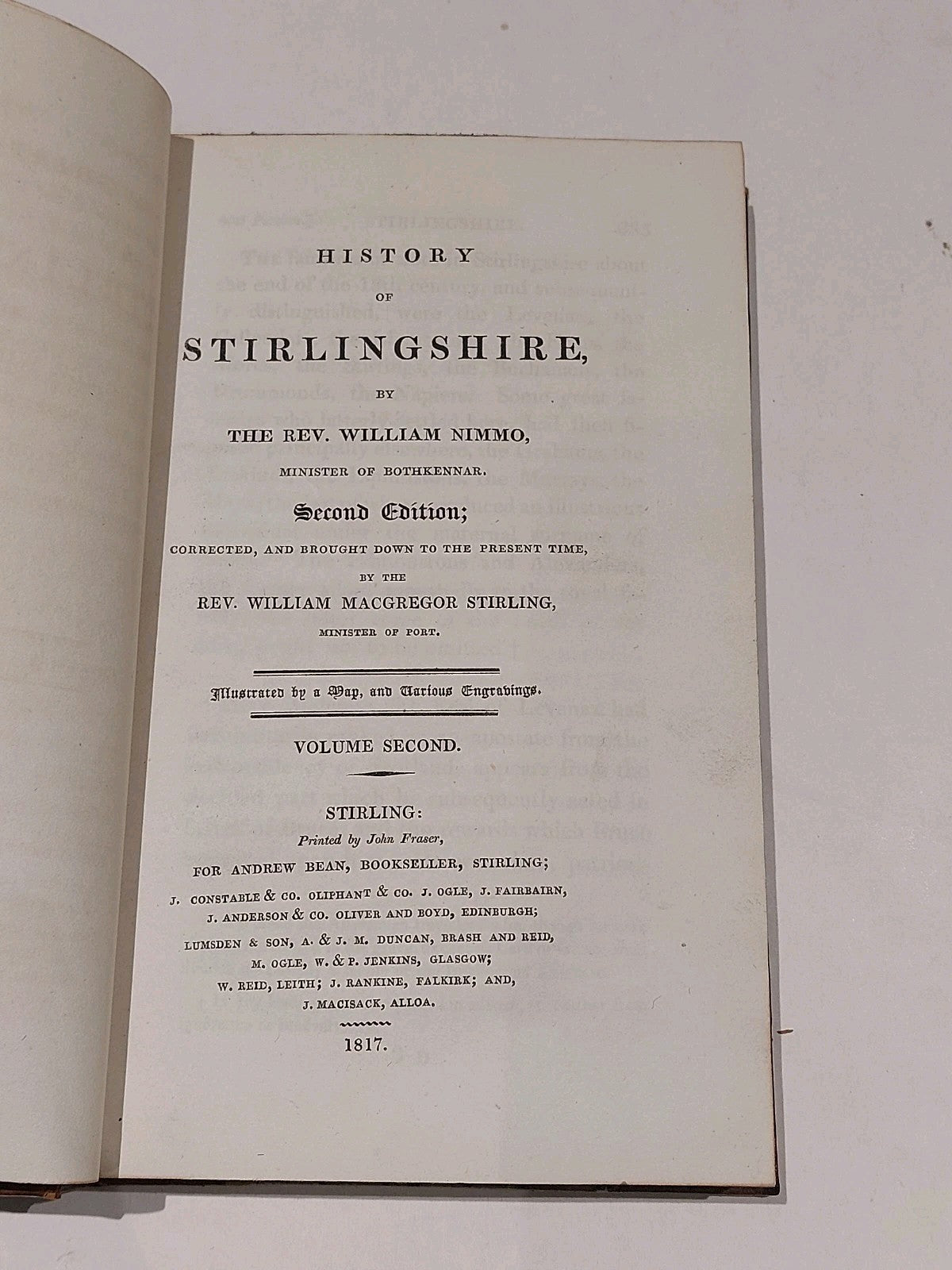 Antique 2 Volume Set Of 1817 Nimmo's History of Stirlingshire By Rev W. Nimmo5