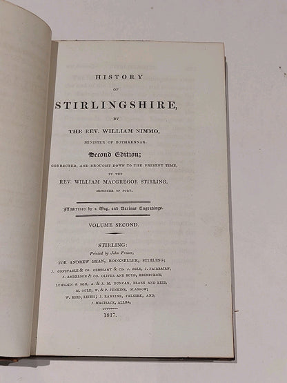 Antique 2 Volume Set Of 1817 Nimmo's History of Stirlingshire By Rev W. Nimmo5