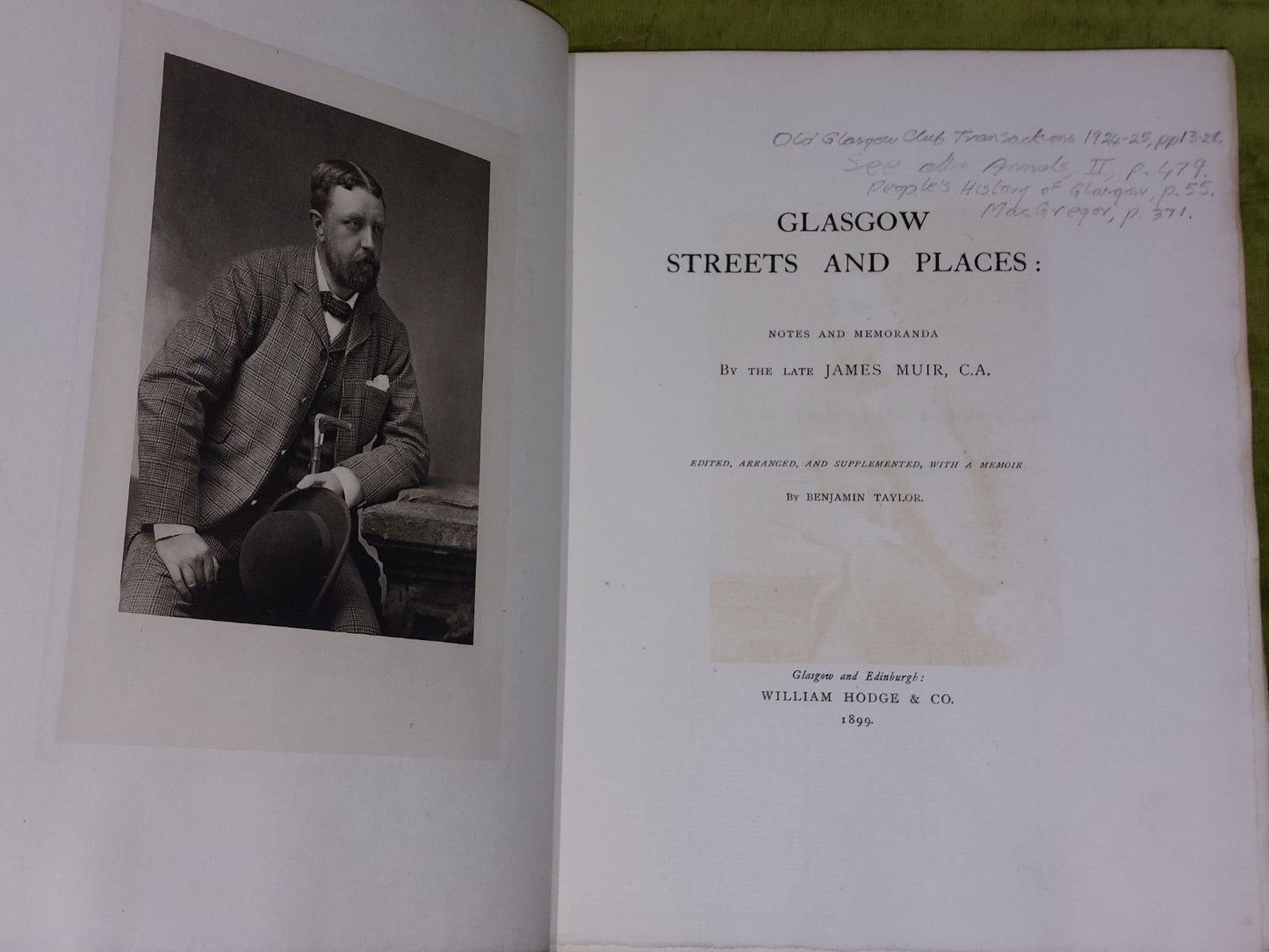 Glasgow Streets and Places  Notes and Memoranda By The Late James Muir 1899 5