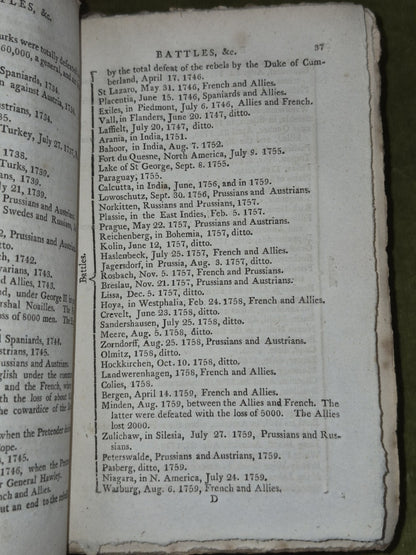 The New Tablet of Memory Illustrated with a Chart British Foreign 1807 J Moir8