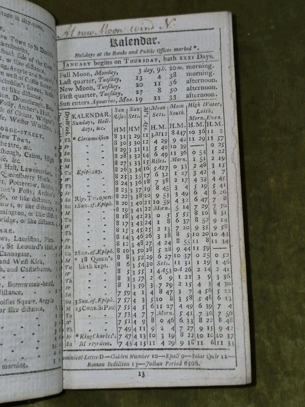 Edinburgh Almanack Scots Register 1795 David Ramsay5