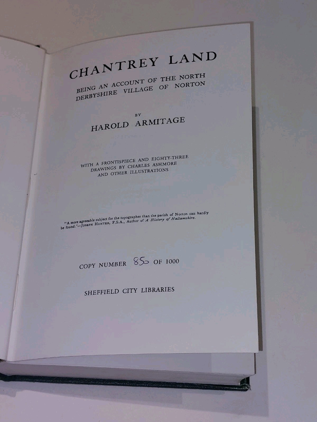 Chantrey Land By Harold Armitage Limited Edition 850/1000 [Sheffield City] Hb 4