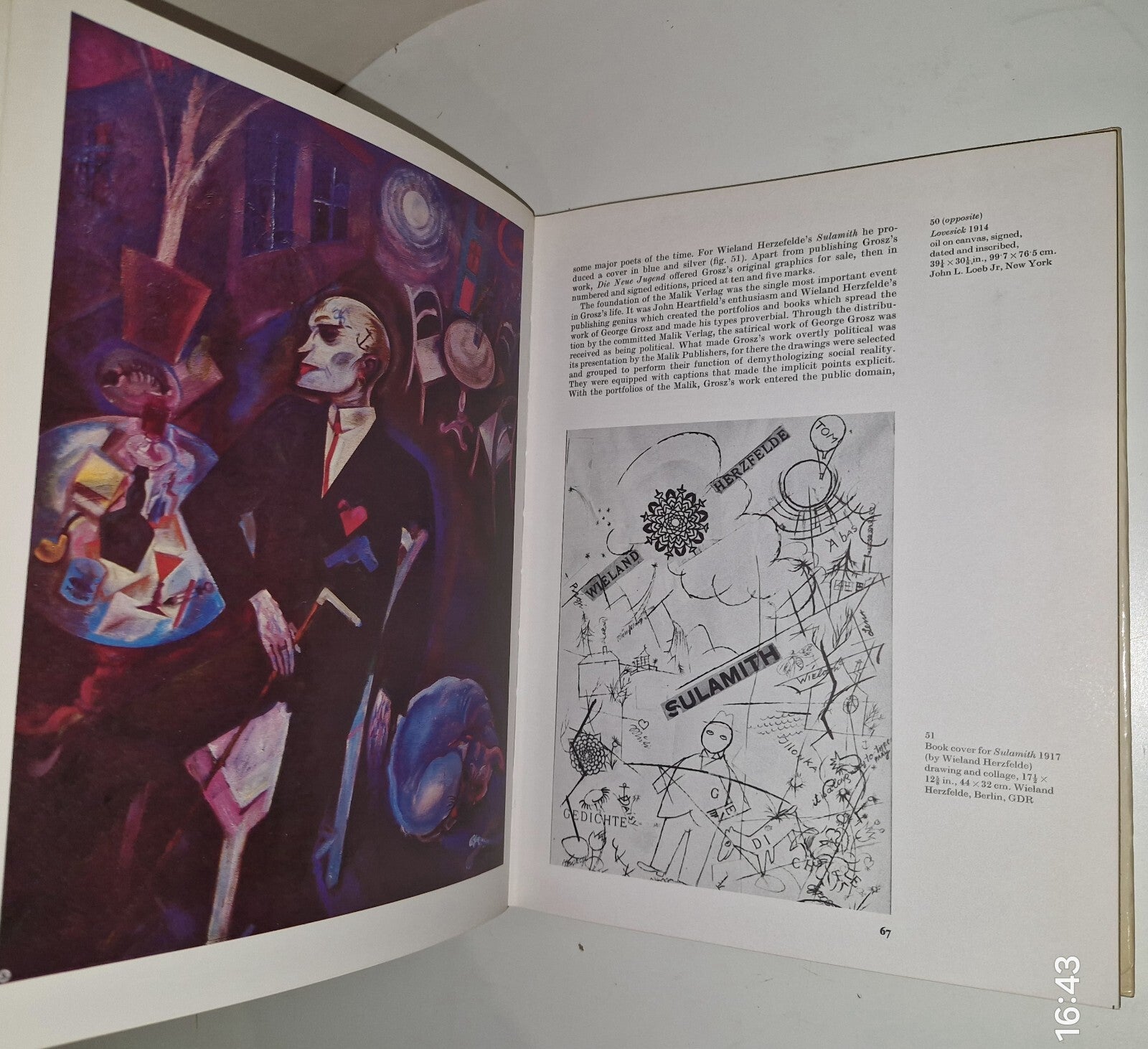 HANS HESS HARDBACK BOOK GEORGE GROSZ 1ST EDITION MACMILLAN VG L12