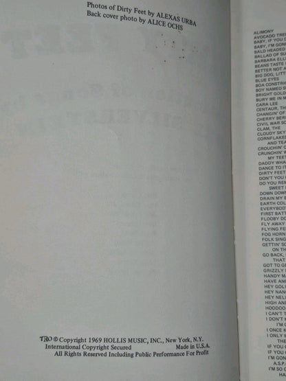 Dirty Feet A Collection Of Songs By Shel Silverstein TRO 1969 Sheet Music Book5