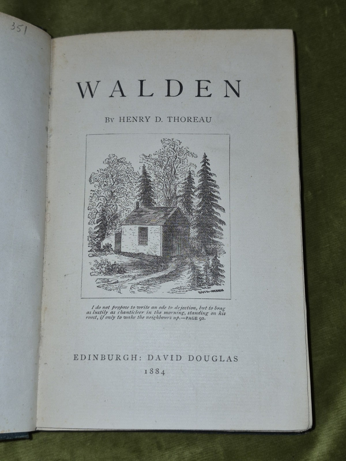 Walden Or Life In The Woods (1884)  Thoreau. 1st Uk Ed. Edinburgh: David Douglas4