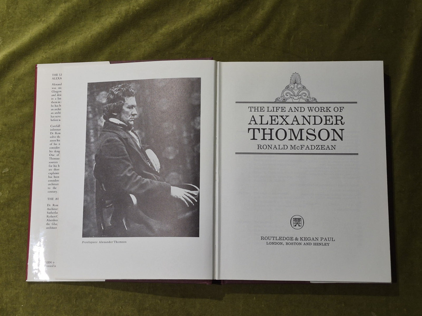 The Life and Work of Alexander Thomson - Ronald McFadzean 1979 1st HB DJ4