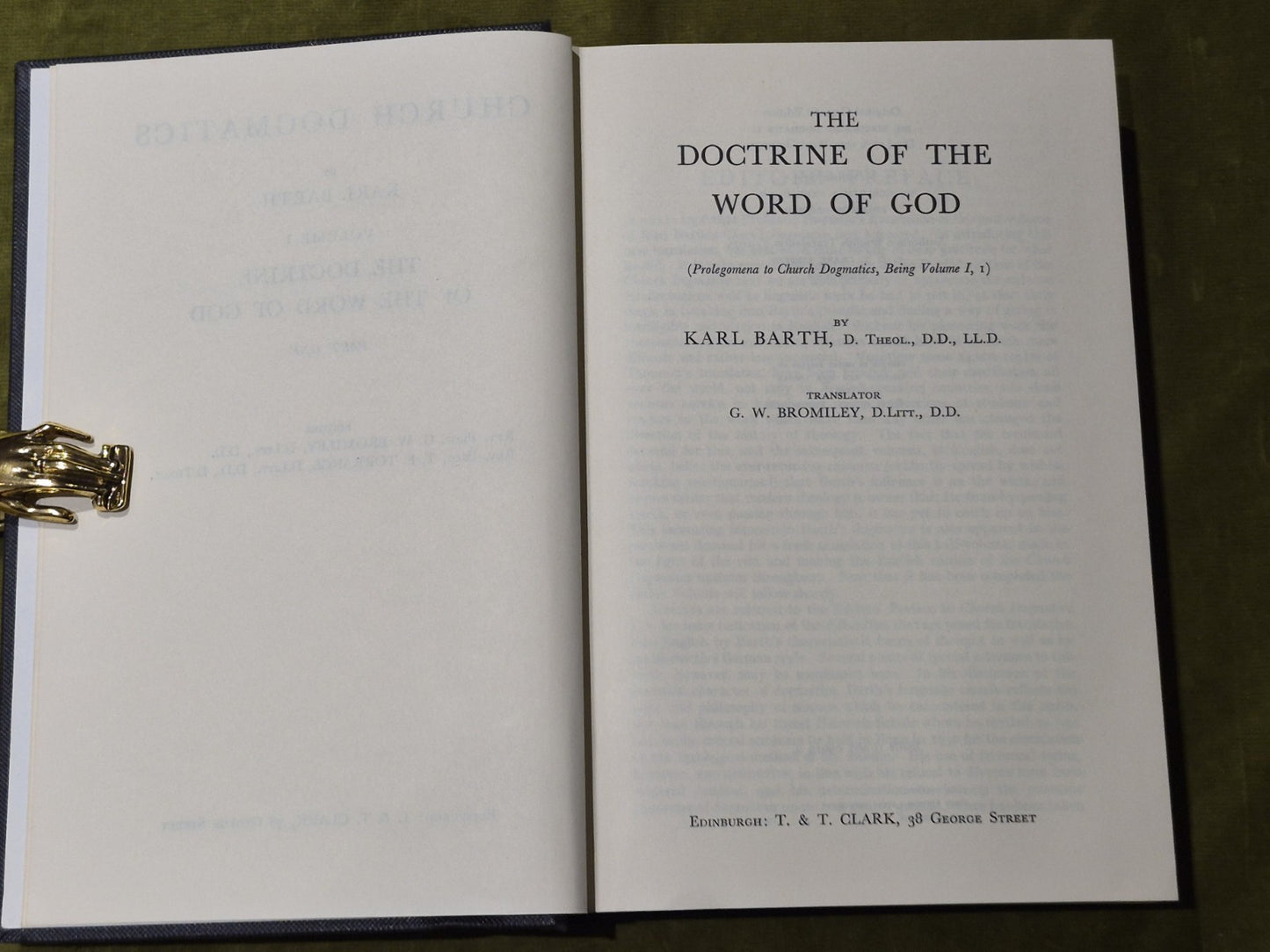 Karl Barth - Church Dogmatics Vol. I/1 & I/2 : Doctrine of the Word of God HB4