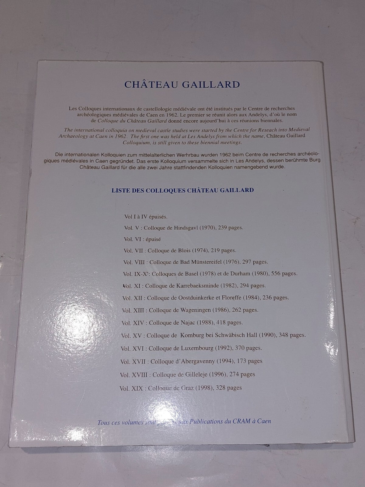 Chateau Gaillard XIX, Brepols Publishers (2001) Book1