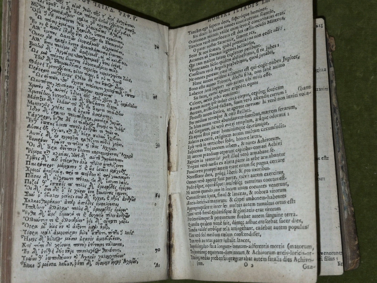 Homeri Ilias Id est, De Rebus ad Trojam Gestis 1648 Latin and Greek Illiad6